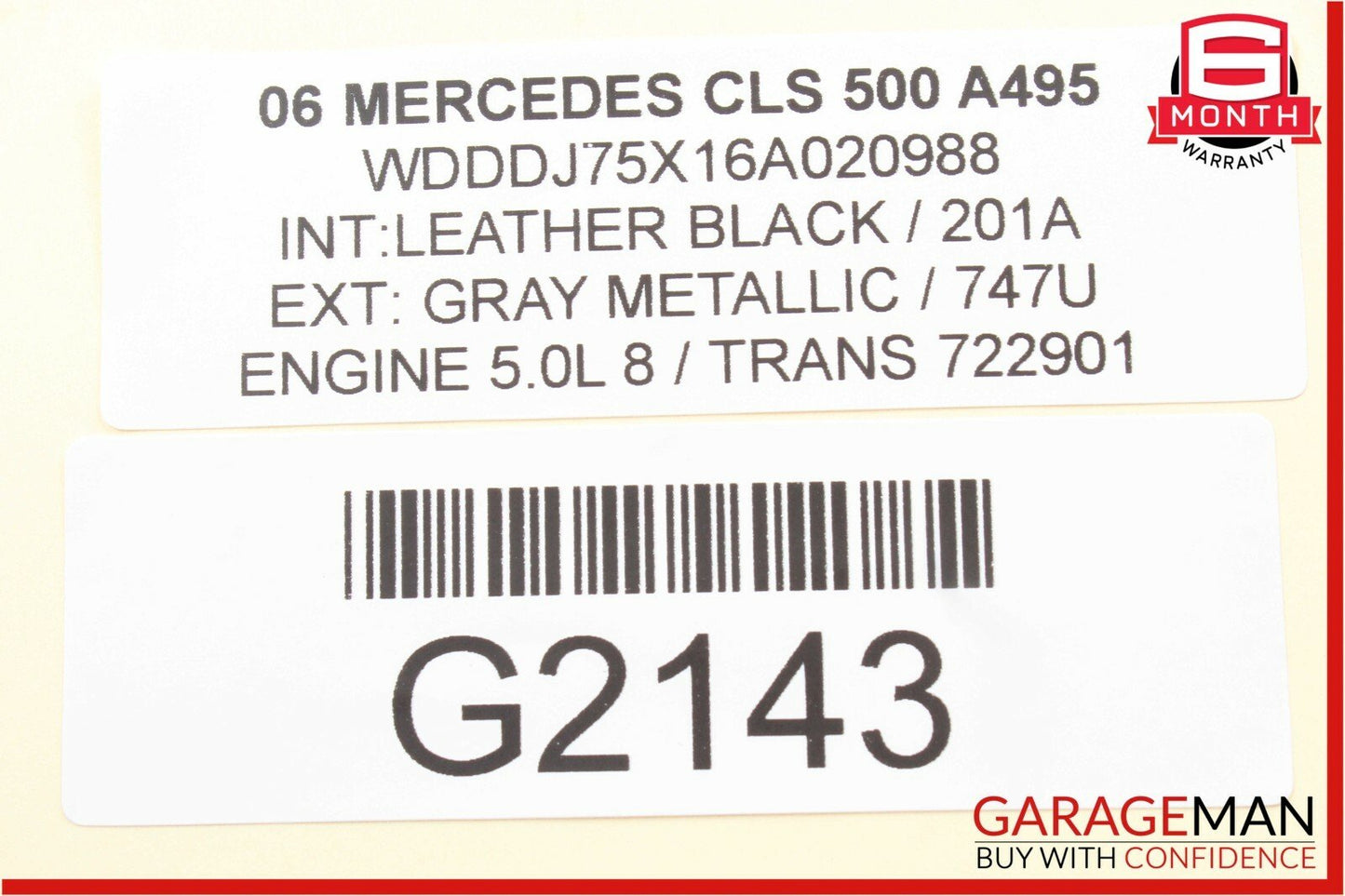 06-08 Mercedes W219 CLS500 CLS55 AMG Front Right Side Mirror Door Rear View Gray