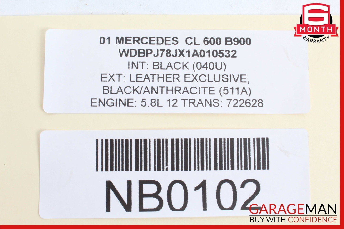 00-02 Mercedes W215 CL600 S600 V12 Engine Starter Motor 0051512401 OEM