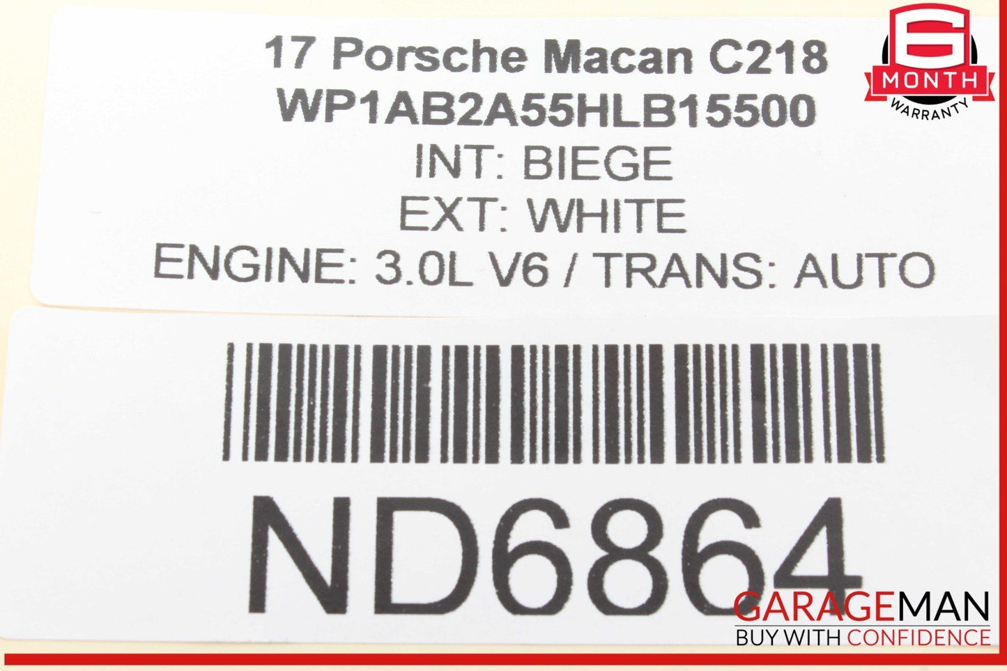 15-24 Porsche Macan 95B Front Right Passenger Side Window Regulator Motor OEM