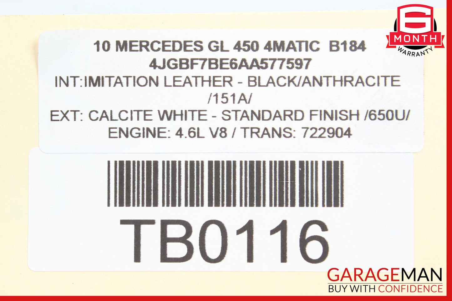 06-10 Mercedes X164 GL450 ML550 Upper Radiator Core Tie Bar Support OEM