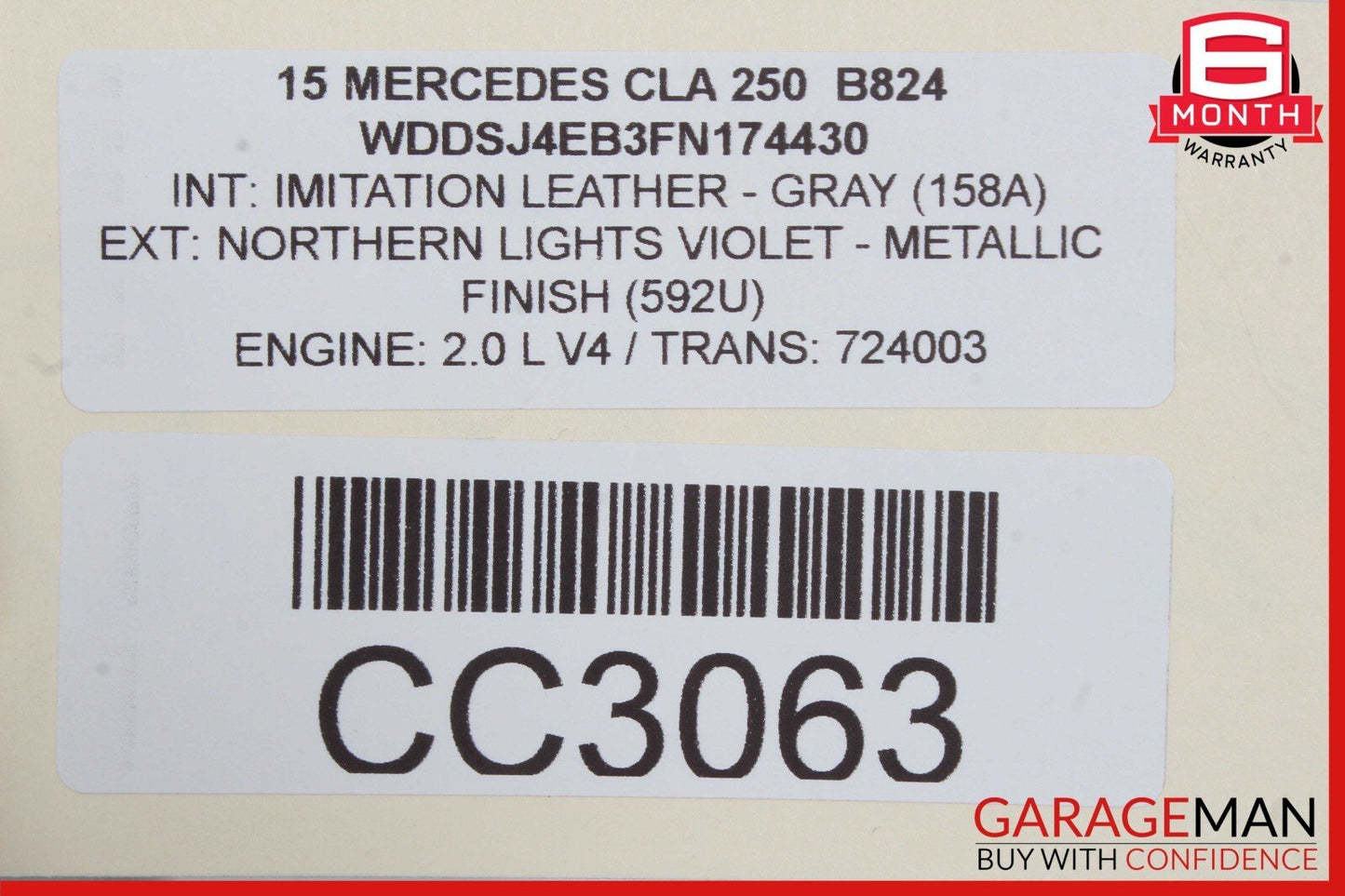 14-20 Mercedes W117 CLA250 Front Right Side Top Upper Seat Cushion Cover OEM