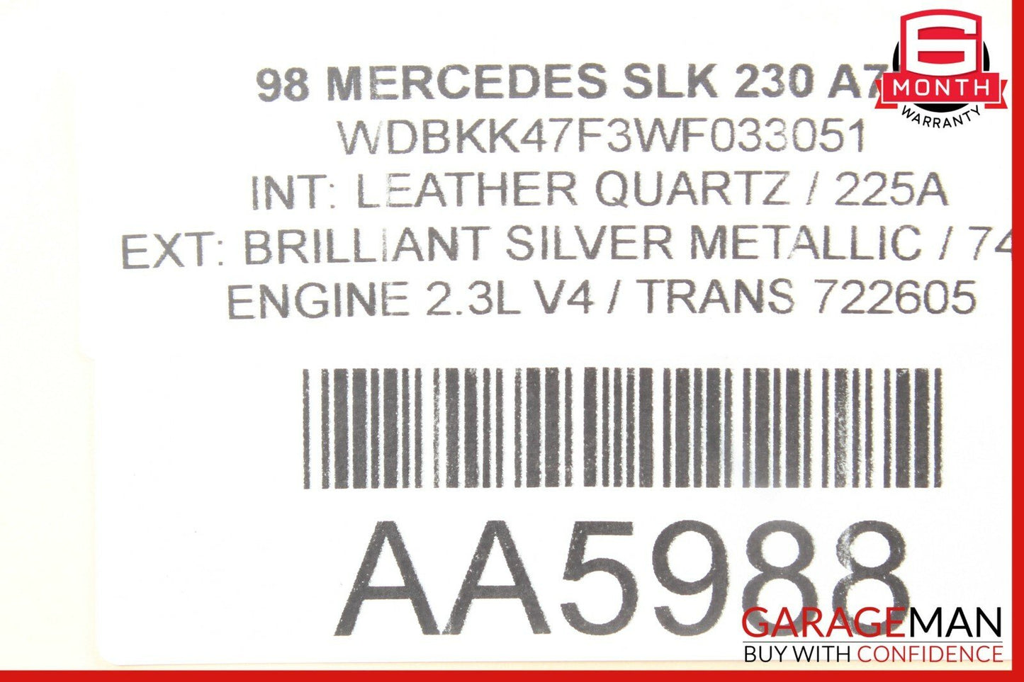 97-04 Mercedes R170 SLK230 SLK32 Rear Right or Left Lower Suspension Control Arm