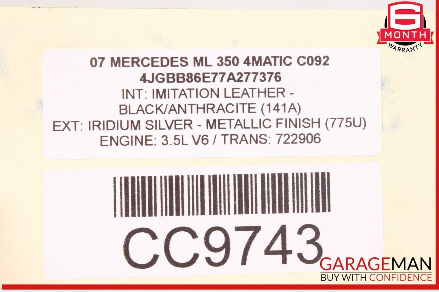 06-12 Mercedes W164 ML350 ML550 GL450 Front Left Headlight Support Bracket OEM