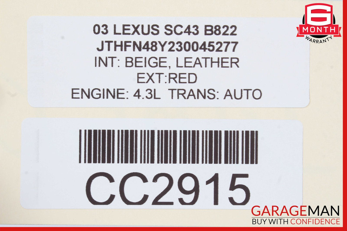 02-10 Lexus SC430 AC A/C Air Conditioning Condenser OEM
