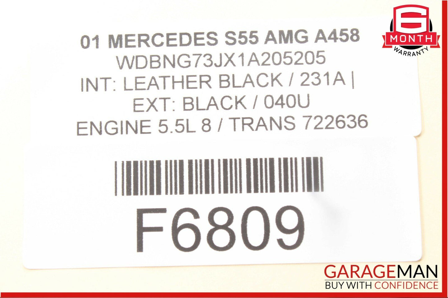 00-06 Mercedes W220 S55 AMG Front Seat Headrest Head Rest Black OEM