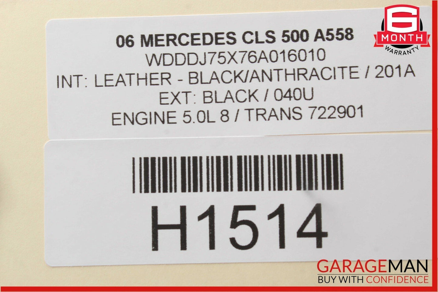 06-11 Mercedes W219 CLS500 Front Right Side Interior Door Trim Panel Cover Black
