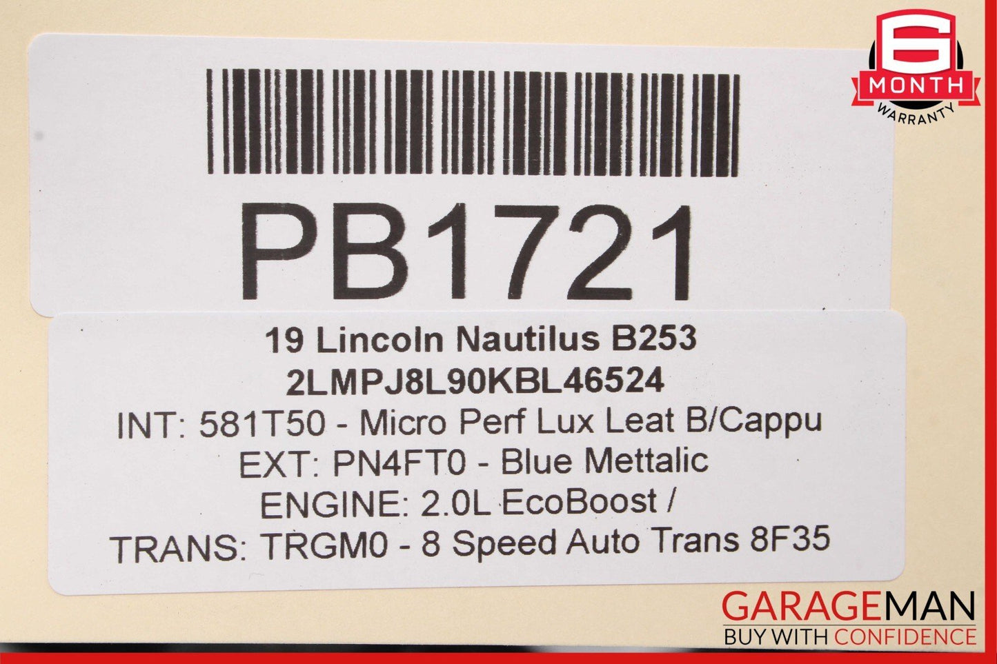 19-20 Lincoln Nautilus Front Suspension Support Subframe Cradle Crossmember OEM