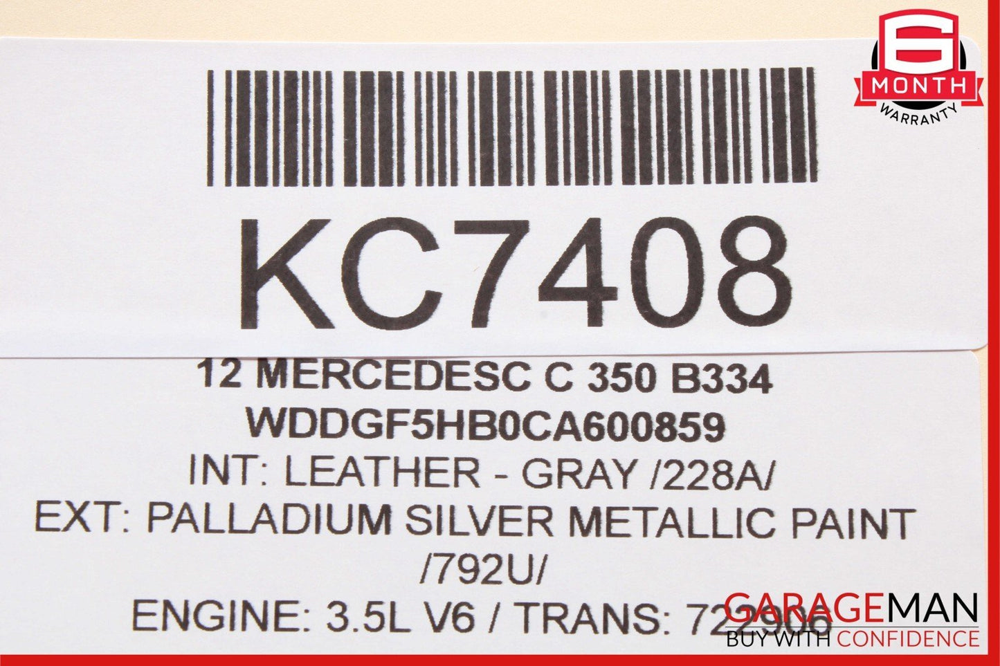 12-14 Mercedes W204 C350 Rear Right Side Keyless Go Exterior Door Handle Silver
