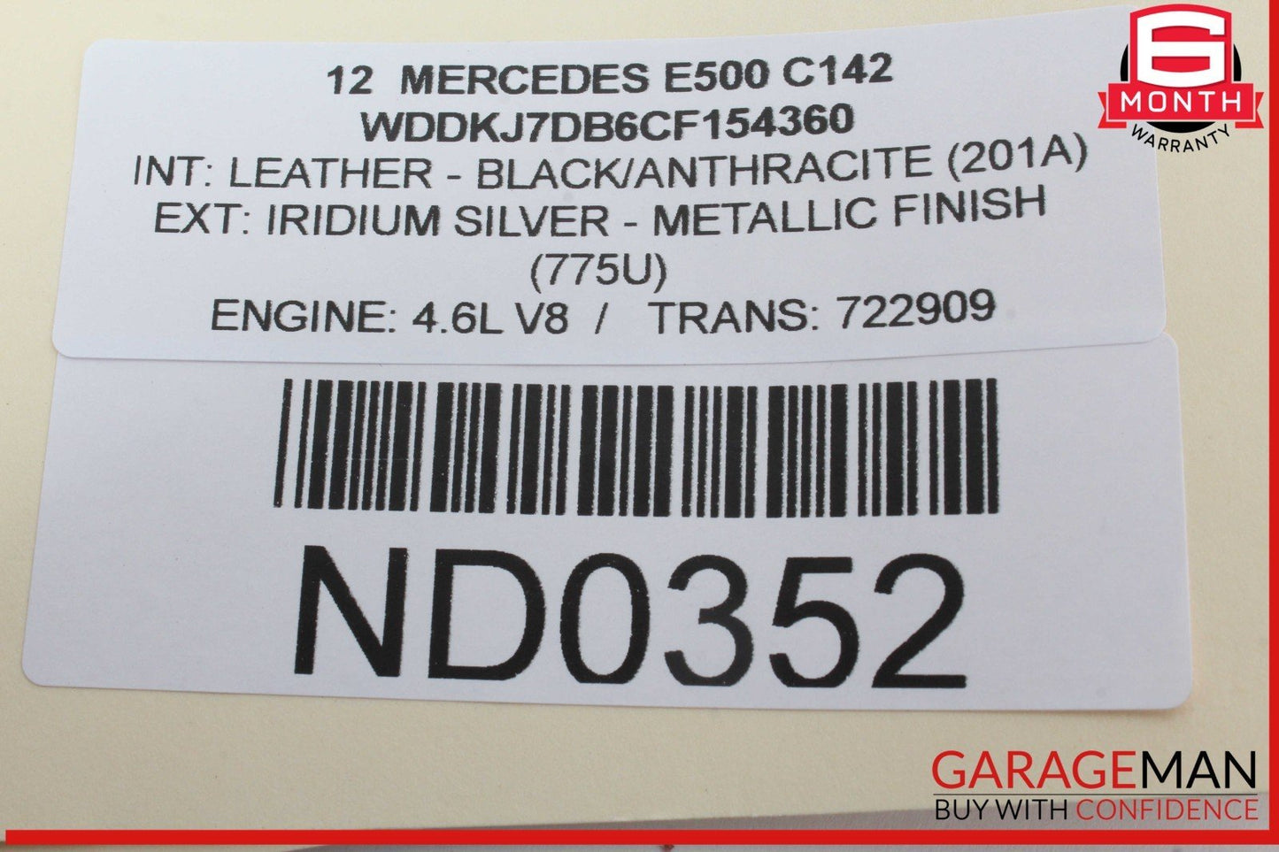 10-20 Mercedes W212 E550 Front Right Window Regulator Motor 2078200642 OEM