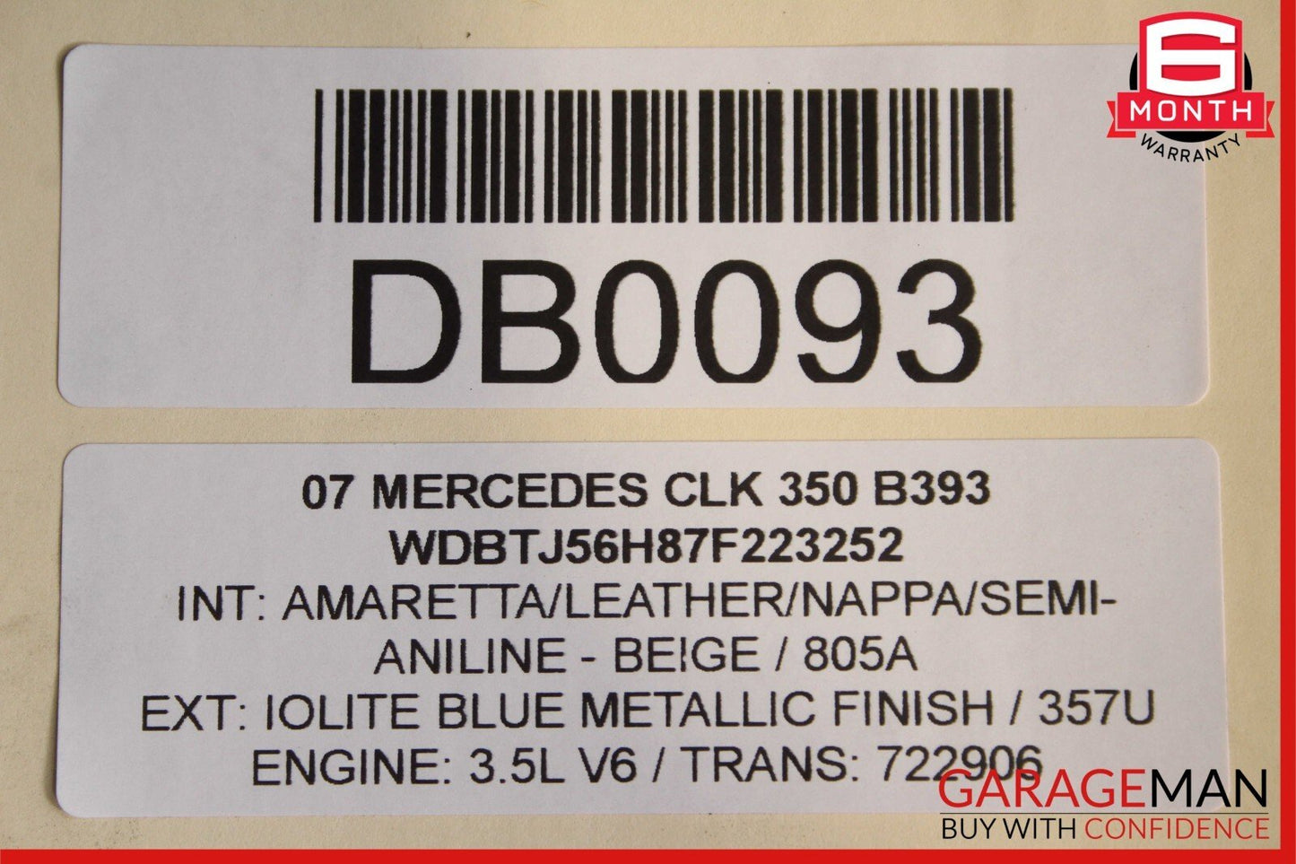 06-09 Mercedes W209 CLK350 CLK550 Base Right Rocker Molding Side Skirt Blue