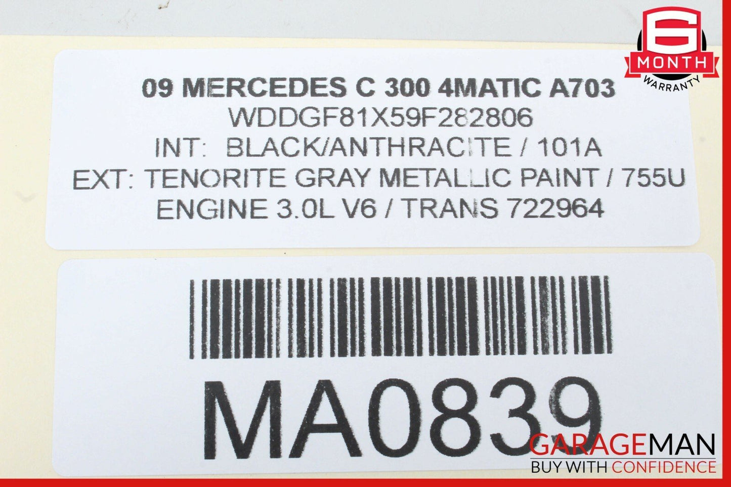 08-14 Mercedes W204 C250 C350 Rear Trunk Tailgate Lock Release Open Handle Trim