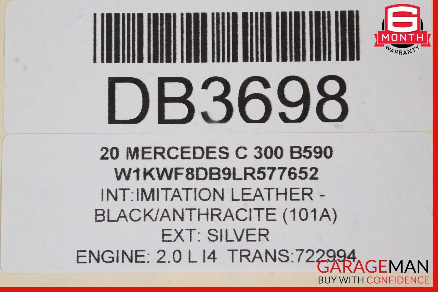 15-20 Mercedes W205 C300 Front Left or Right Side Top Upper Seat Cushion Cover