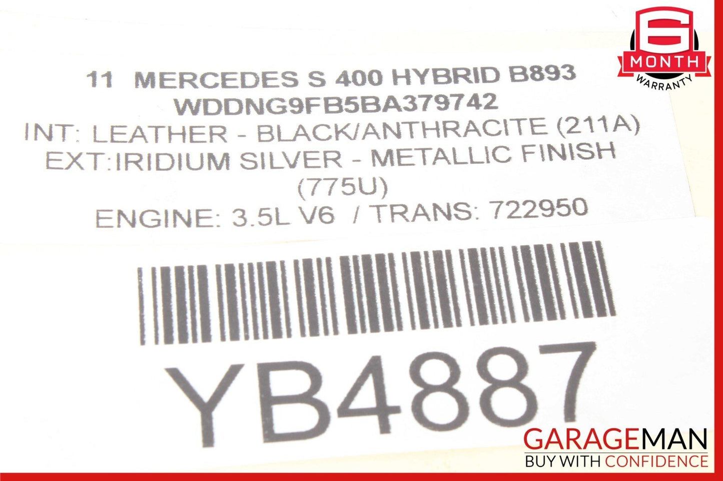 10-13 Mercedes S400 Hybrid Starter Generator 2729060100 OEM