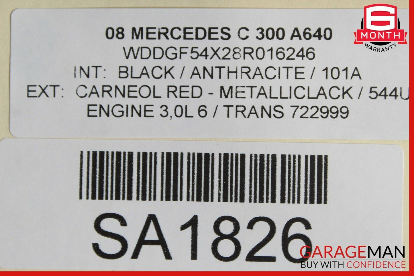 08-11 Mercedes W204 C300 3.0L V6 Engine Motor Block Assembly OEM 143k