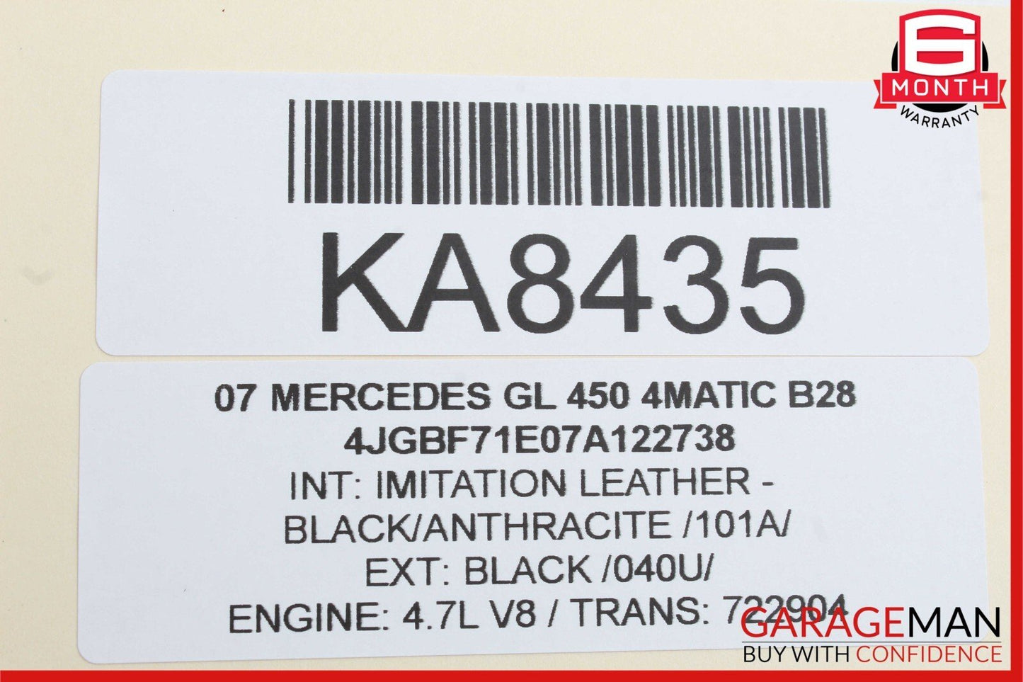 06-12 Mercedes W164 ML550 GL450 Front Right Exterior Door Handle Black