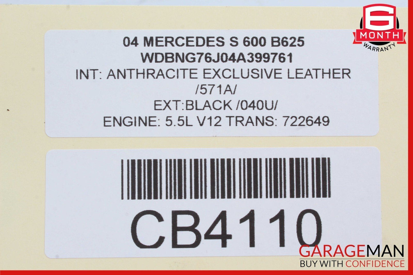 03-06 Mercedes W220 S600 CL600 Exhaust Muffler Quad Tips Left Side OEM