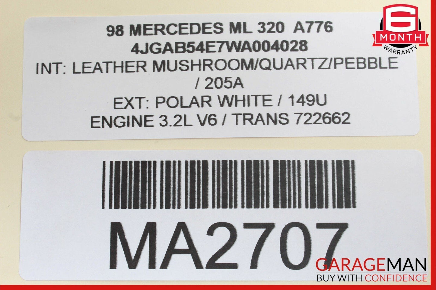98-01 Mercedes W163 ML320 ML430 ML55 AMG Door Speaker Sound 1638200502 OEM