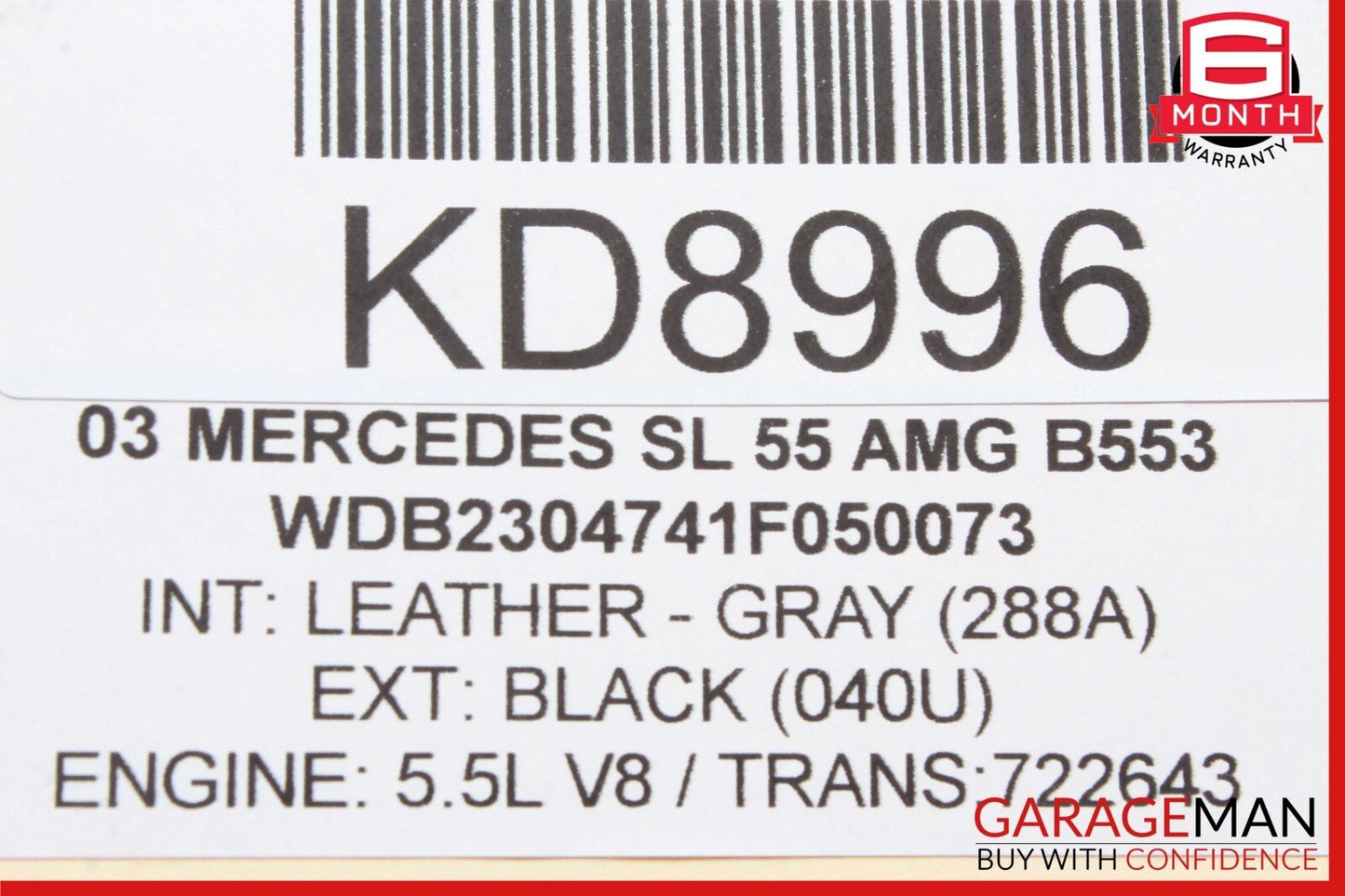 03-08 Mercedes R230 SL500 SL600 Rear Right Speaker Luggage Seatbelt Retractor