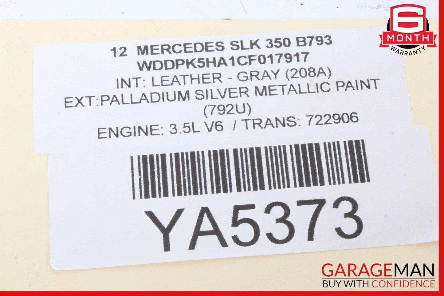 12-16 Mercedes R172 SLK250 Left Side Mirror Door Rear View Palladium Silver
