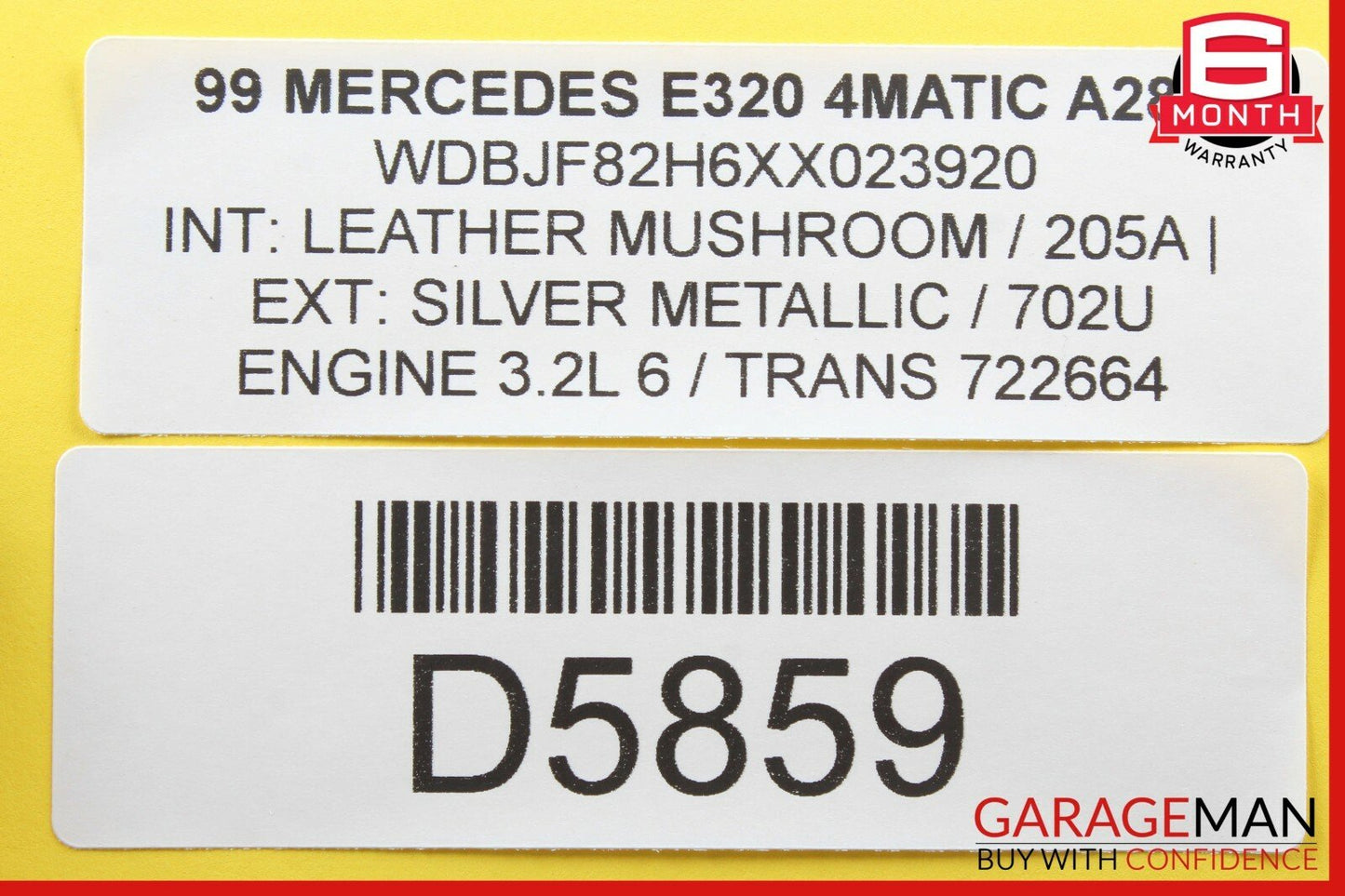 98-02 Mercedes W210 E320 E430 Front Right Passenger Side Door Control Module OEM