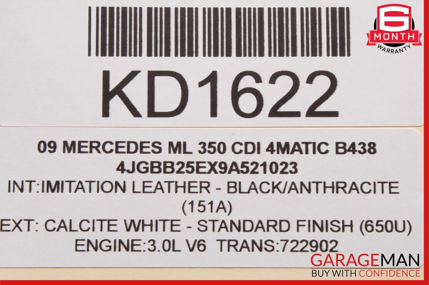 06-13 Mercedes W164 ML350 ML550 GL450 Rear Left Side Exterior Door Handle OEM