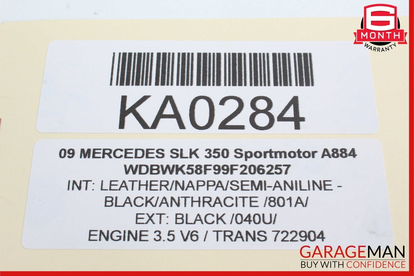09-11 Mercedes R171 SLK350 Front Left Driver Side Mirror Door Rear View Black