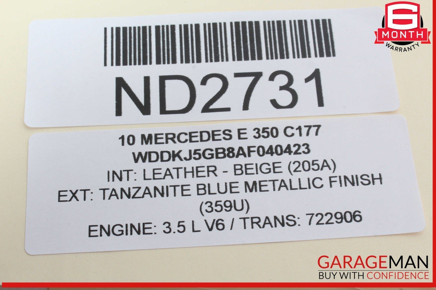 10-17 Mercedes W207 E350 E400 Coupe Front Right Roof Head Airbag Curtain Air Bag