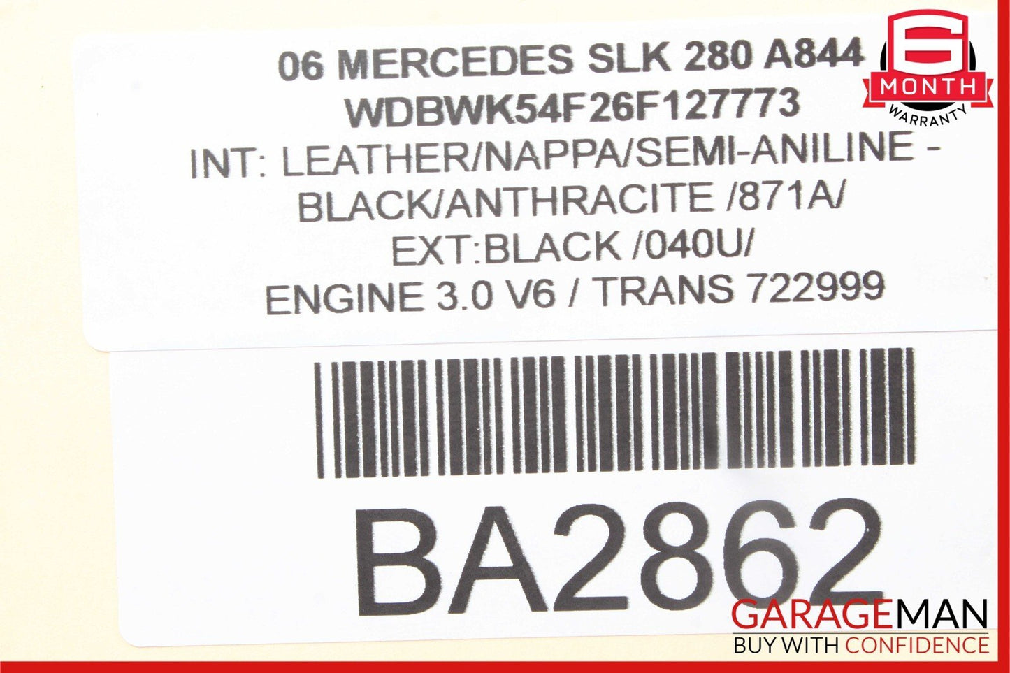 05-11 Mercedes R171 SLK350 SLK280 Front Left / Right Side Air AC Vent Dash Grill