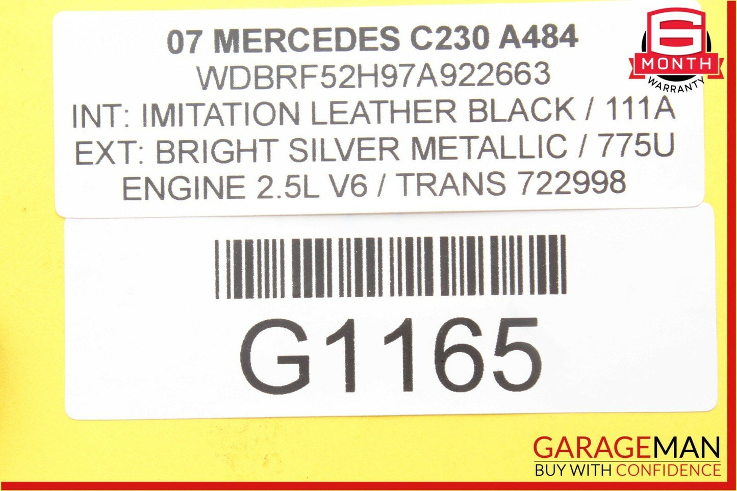 01-07 Mercedes W203 C230 Rear Right & Left Side Shock Absorber Spring Set OEM