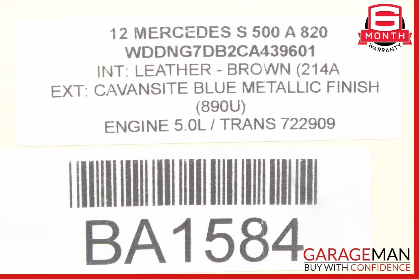 10-13 Mercedes W221 S500 S400 S63 Front Left Driver Side Door Control Module OEM
