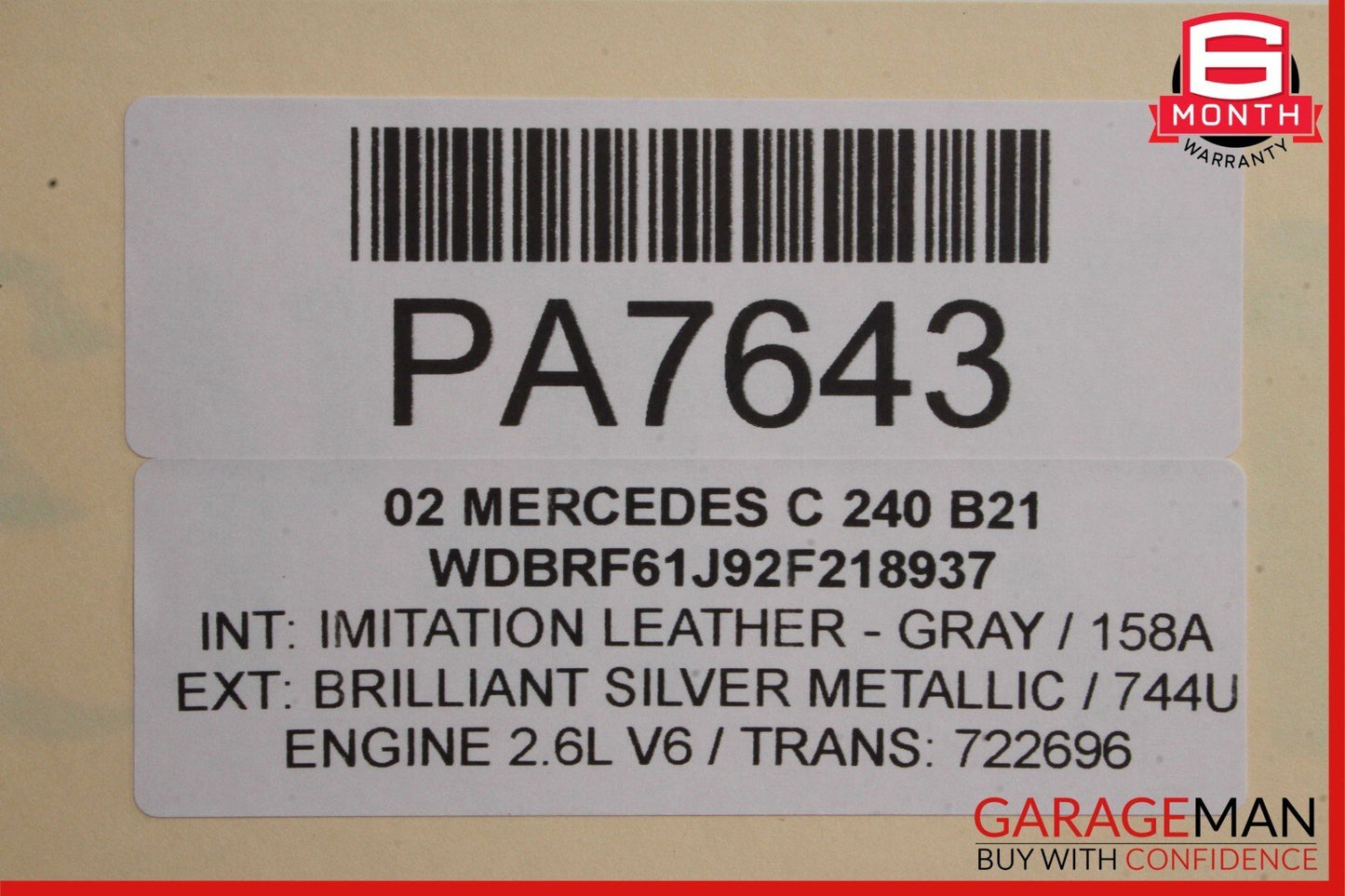 01-07 Mercedes W203 C230 C32 AMG Left Side Skirt Rocker Panel Molding Silver OEM