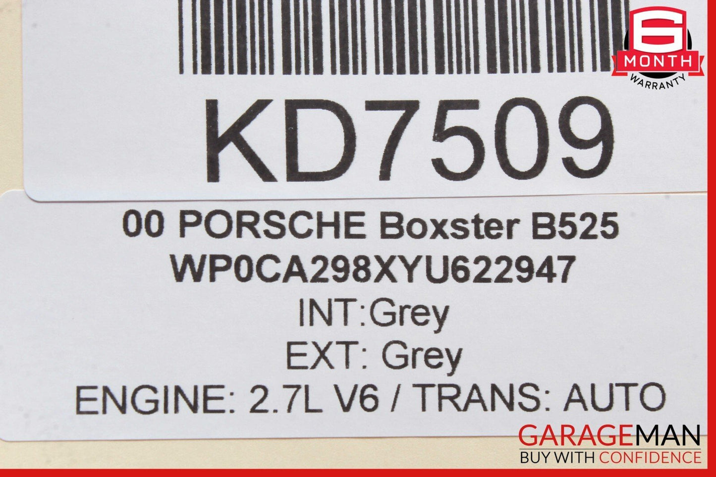 97-04 Porsche Boxster 986 Front Right Side Exterior Door Handle Assy Black OEM