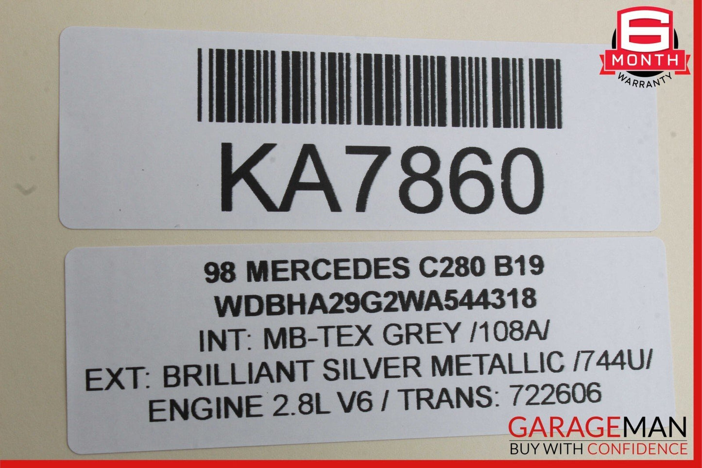 98-00 Mercedes W202 C280 Front Left Driver Side Door Window Regulator Motor Unit