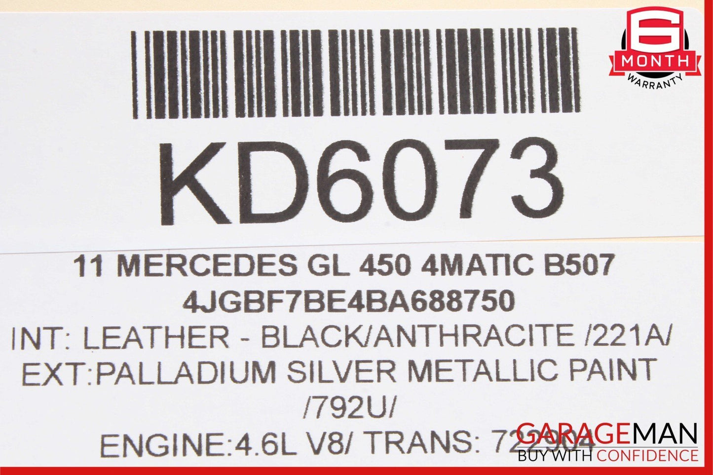 06-13 Mercedes X164 GL450 ML350 R350 Front Left Side Exterior Door Handle Silver