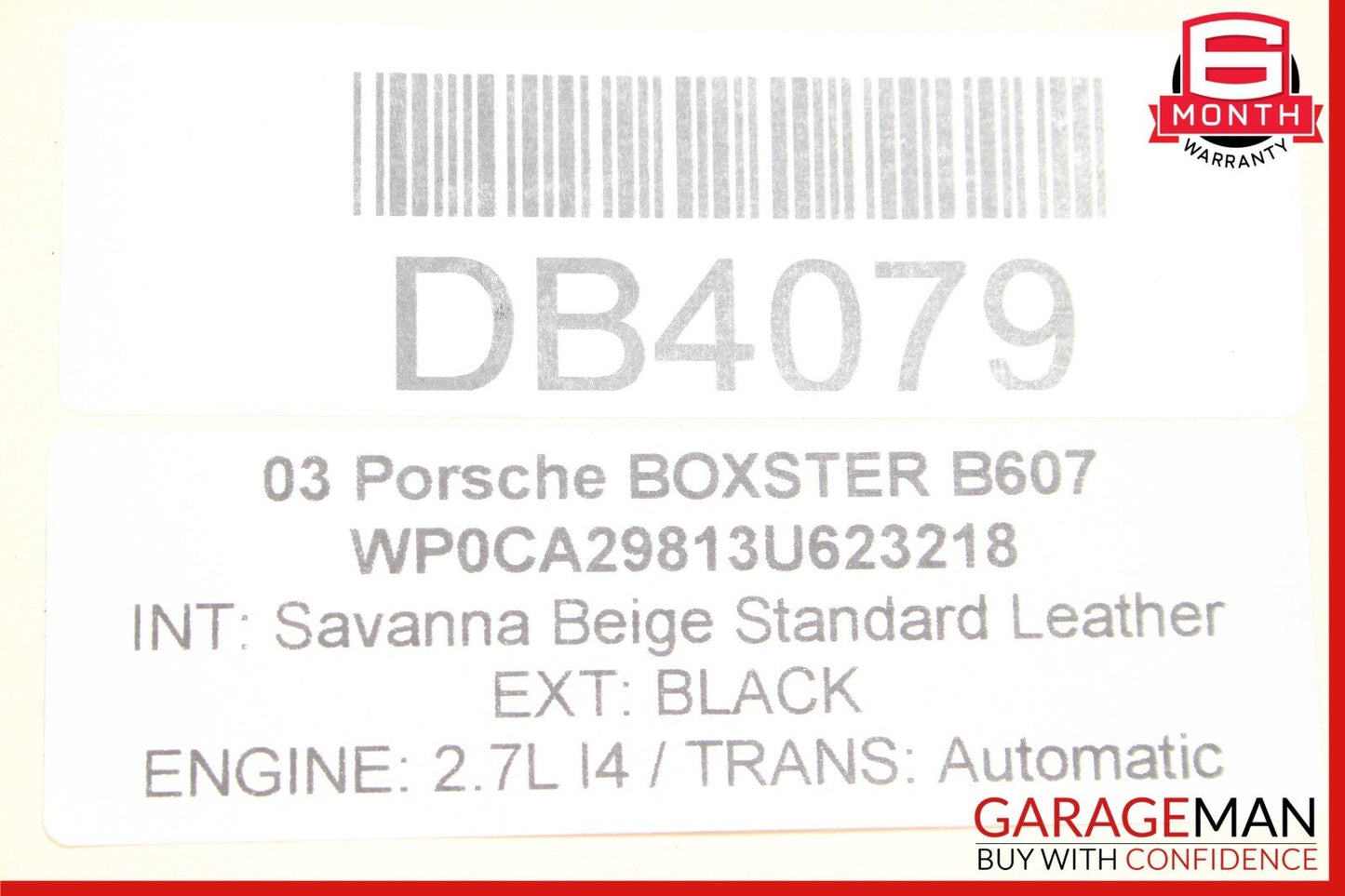 97-04 Porsche 986 Boxster Rear Bumper Reinforcement Bracket Bar Heat Shield Assy