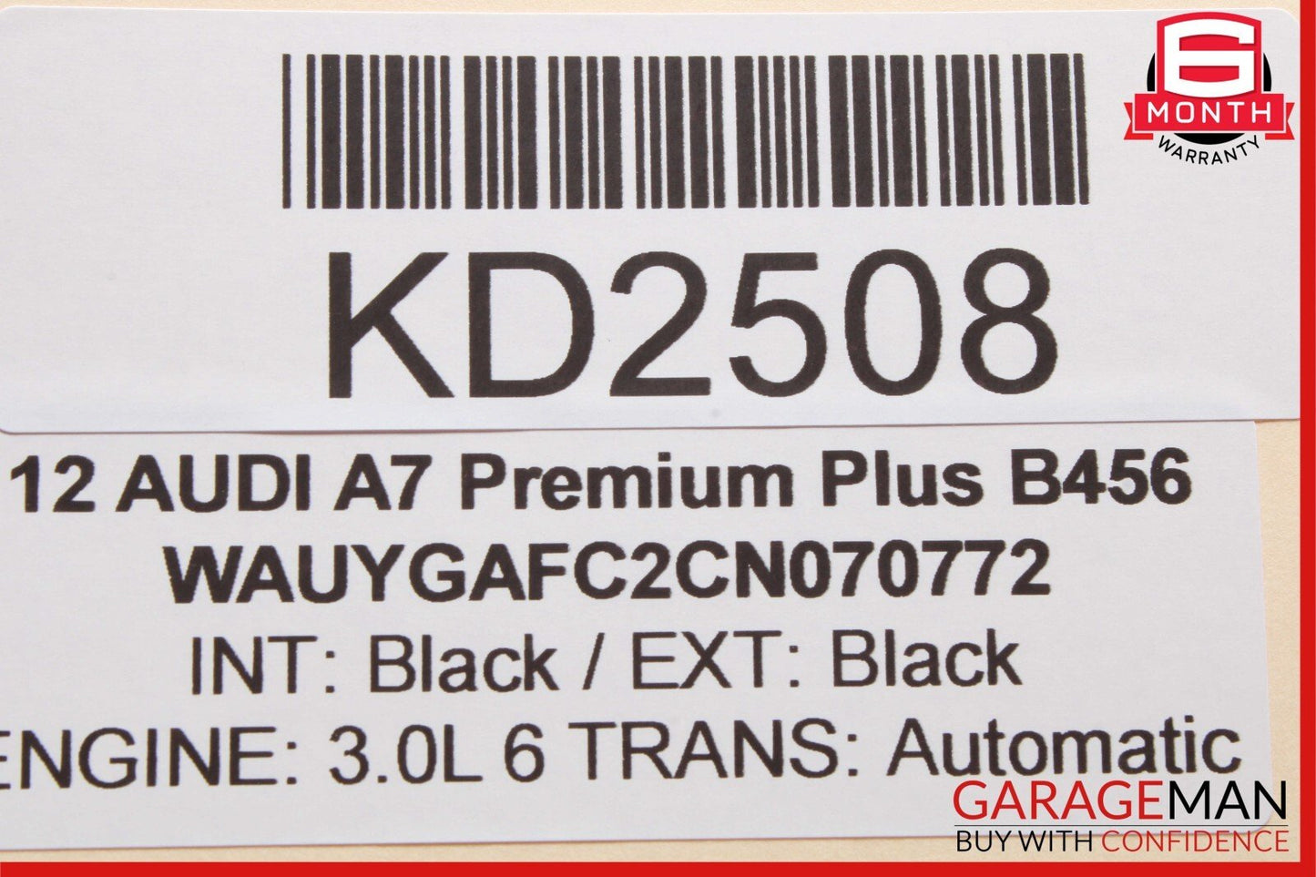 12-18 Audi A7 Rear Right Passenger Side Exterior Door Handle Keyless Go Black