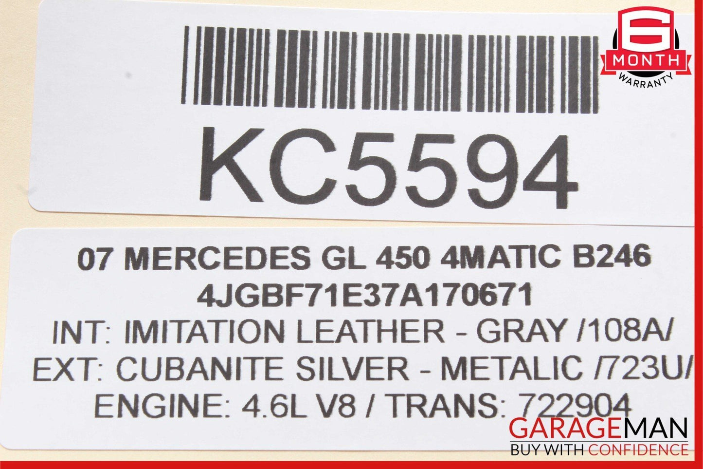 06-12 Mercedes GL450 ML350 Front Left Side Exterior Door Handle Cubanite Silver
