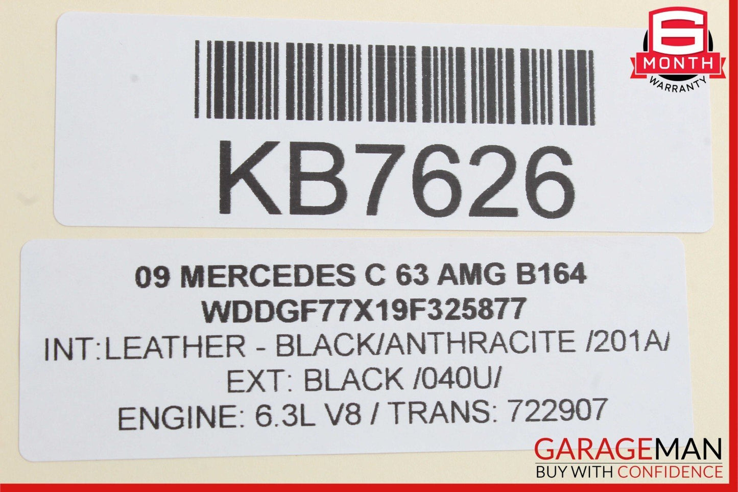 08-14 Mercedes W204 C63 AMG Center Console Armrest Cup Holder Assembly Black OEM
