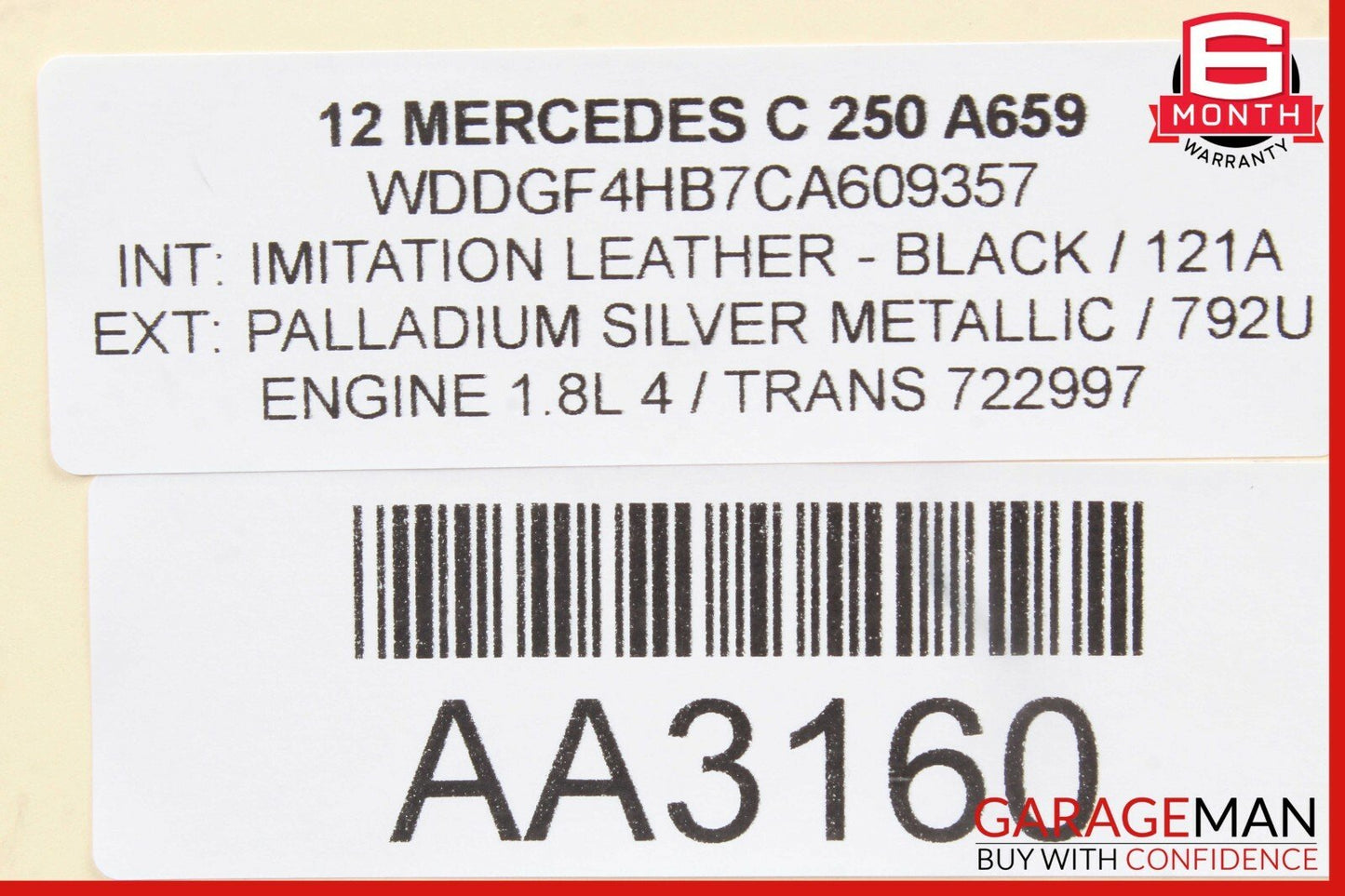 08-14 Mercedes W204 C250 C63 AMG Sedan Rear Right Door Window Regulator Motor