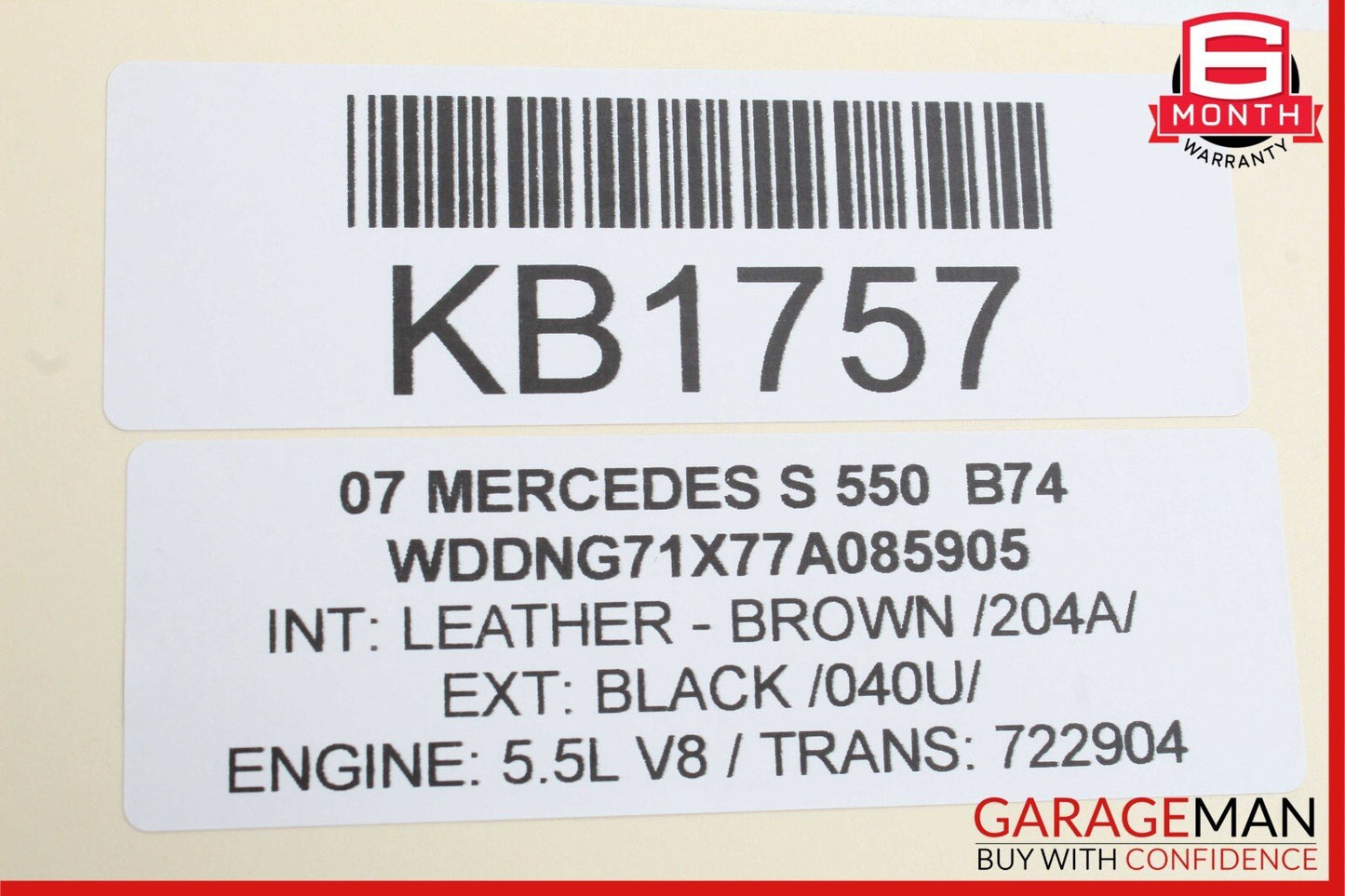 07-13 Mercedes W221 S550 S63 AMG Rear Left Side Exterior Door Handle Black