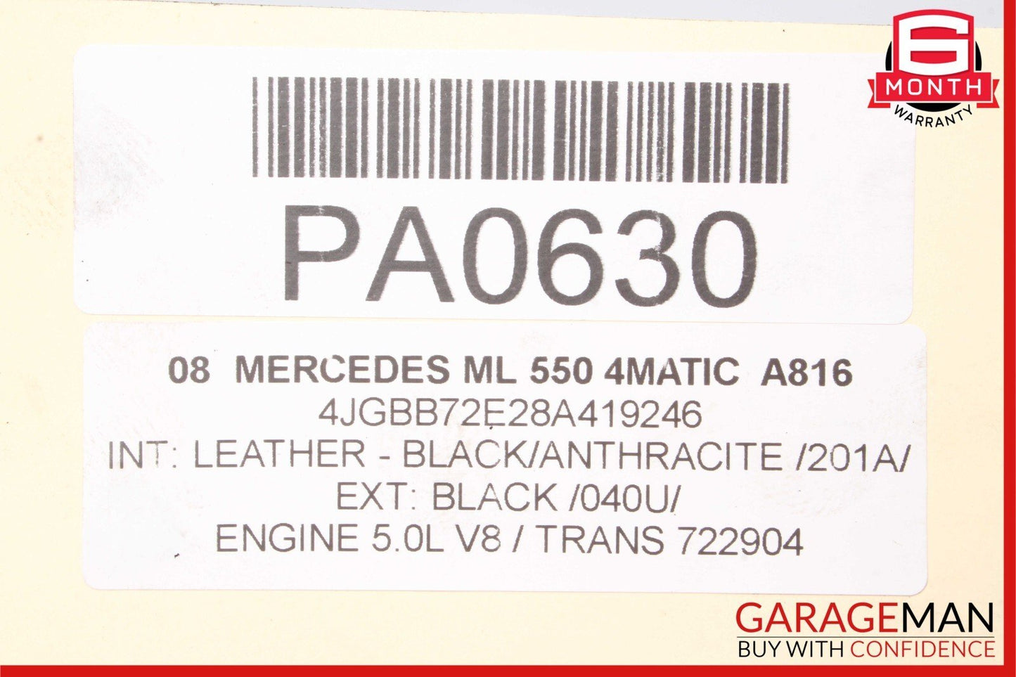 06-11 Mercedes W164 ML550 Rear Axle Drive Shaft Propeller Driveshaft OEM