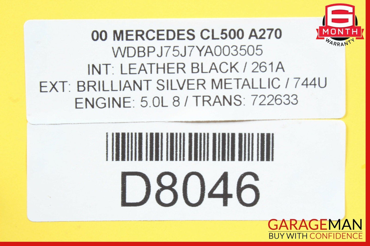 00-06 Mercedes W215 CL500 Top Upper Sunroof Moon Sun Roof Glass Panel 2157800021