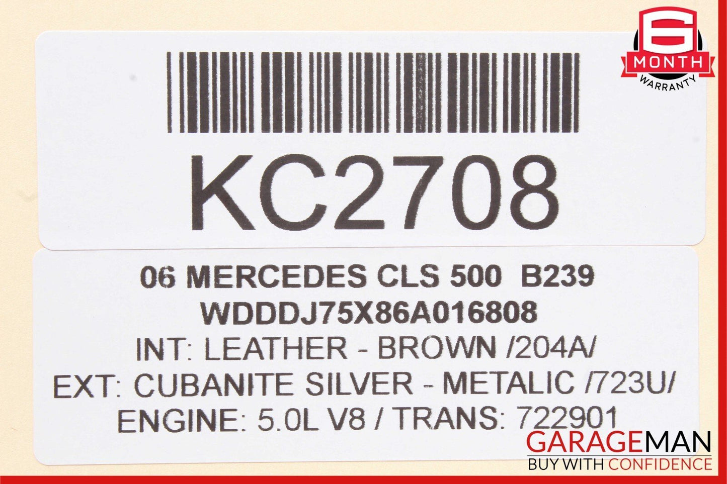 06-11 Mercedes W219 CLS500 Rear Right Side Exterior Door Handle Cubanite Silver