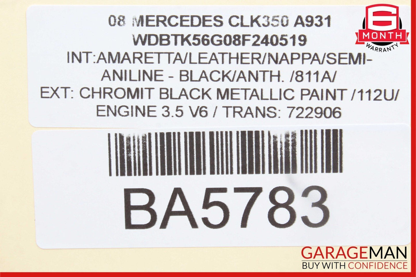 03-09 Mercedes W209 CLK350 CLK550 Convertible Roof Control Module Unit