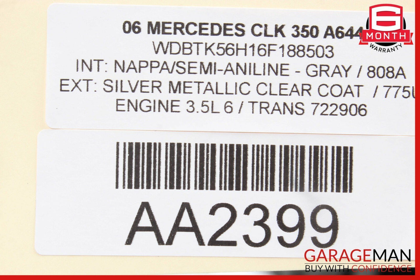 03-09 Mercedes W209 CLK350 CLK55 AMG Front Left Window Regulator Motor