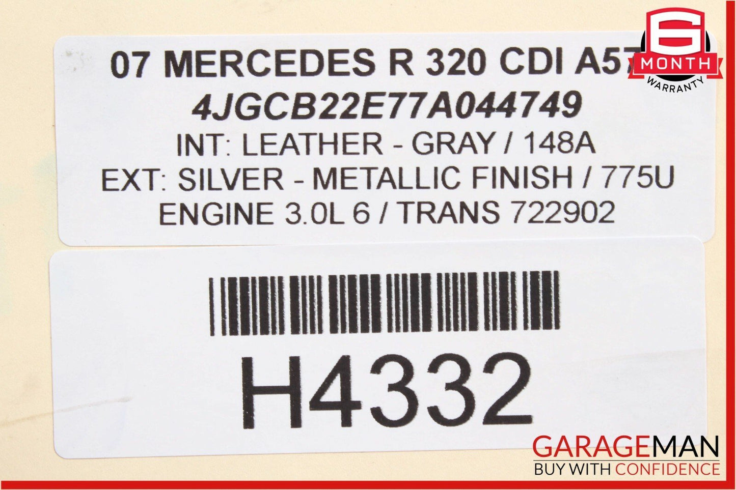 06-13 Mercedes W251 R320 R350 R500 Rear Bumper Reinforcement Impact Bar Rebar