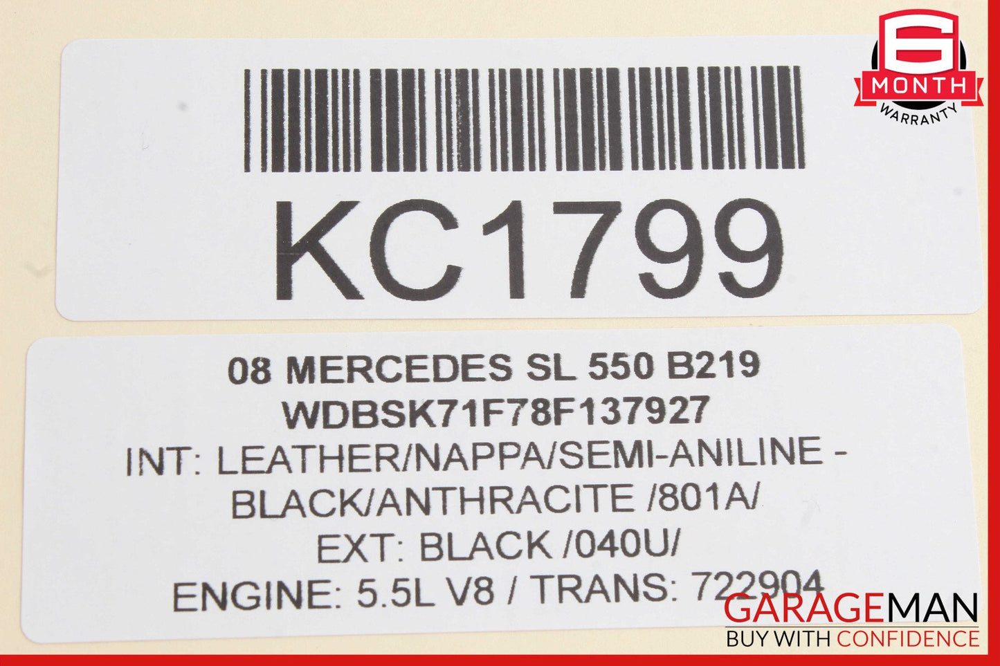 03-12 Mercedes R230 SL550 SL55 Under Seat Control Module Right Side OEM