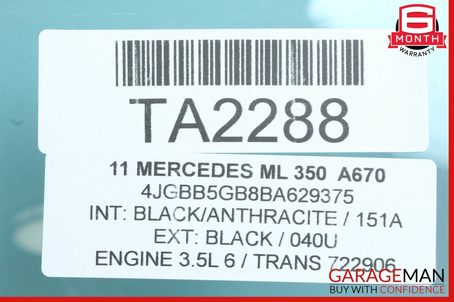 07-12 Mercedes X164 GL450 ML450 Front Left Driver Side Door Window Auto Glass