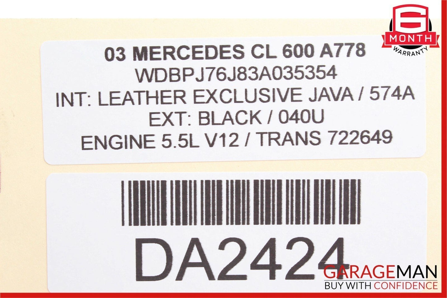 00-12 Mercedes W215 CL500 CLK500 SL600 Front Right Side Window Regulator Motor