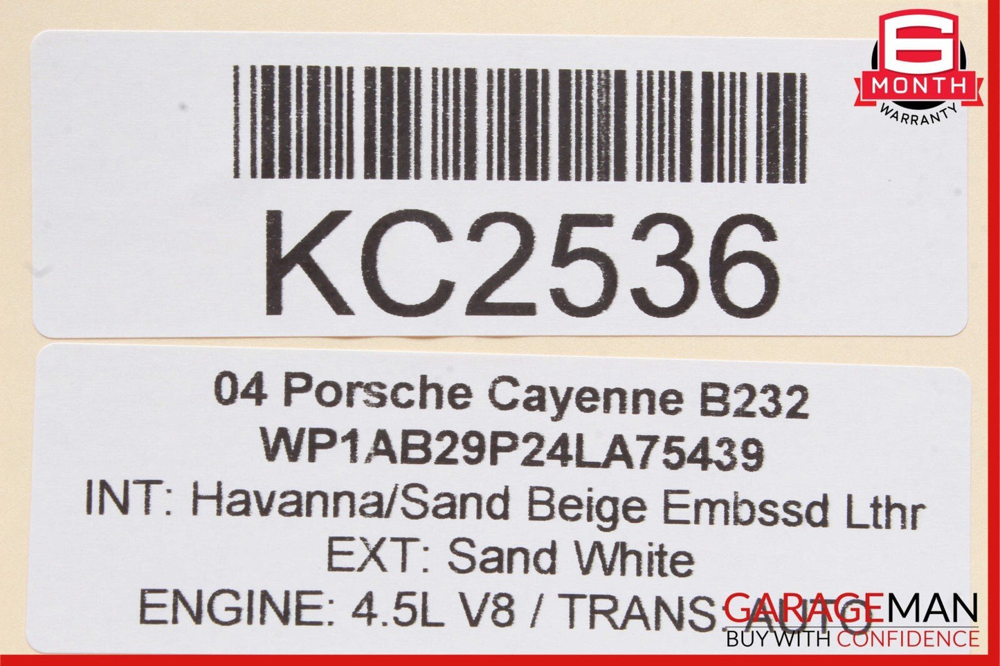 03-10 Porsche Cayenne 955 957 Front Right Side Sunvisor Sun Visor Shade OEM
